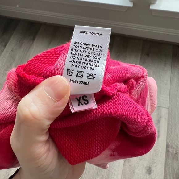 Cotton Citizen Milan Tie Dye Crop Sweatshirt in Poppy Blast Size XS - Picture 6 of 7